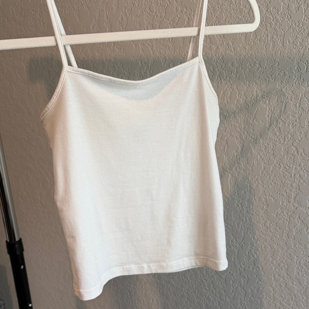 wild fable White Ribbed Spaghetti-Strap Camisole